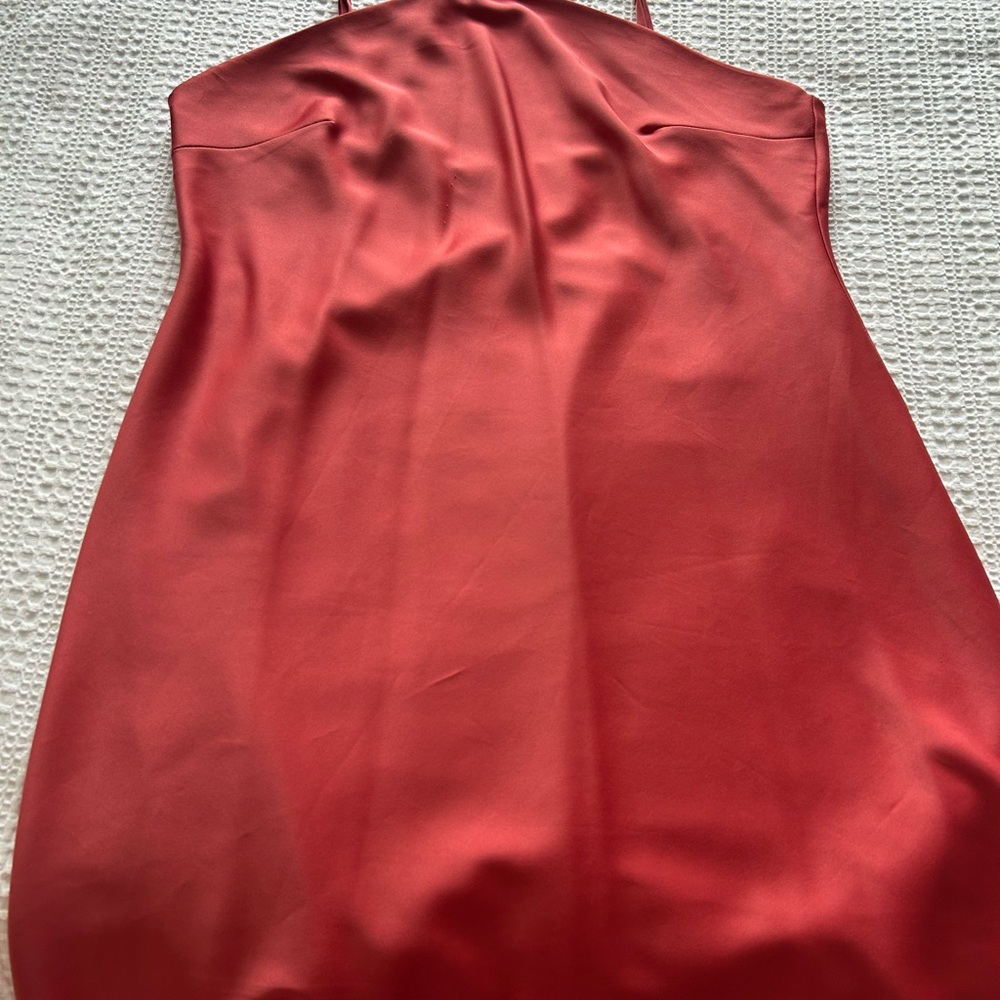 Rust Satin Mini Dress - Picture 4 of 5